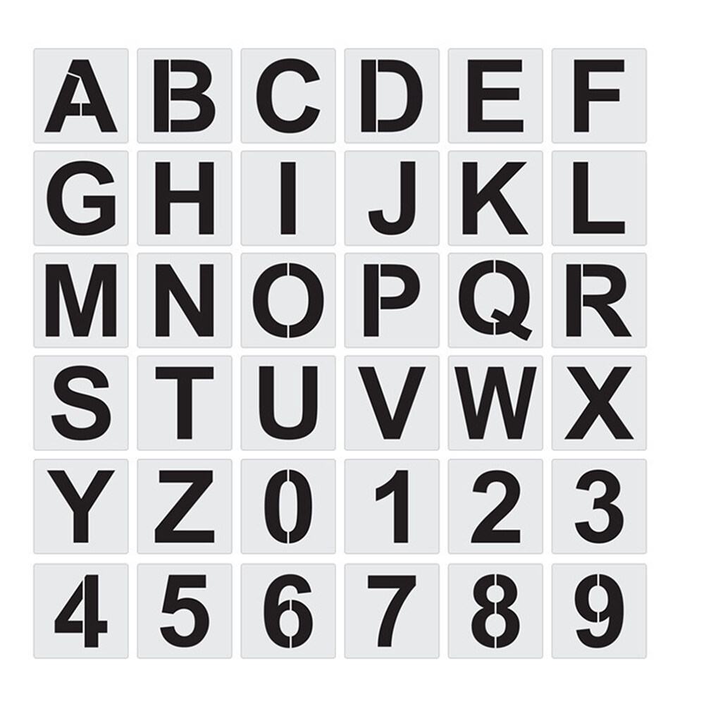36Pcs Reusable Alphabet Templates Letter Stencils for Painting Letter  Number Templates 